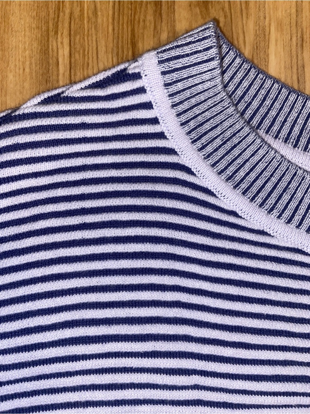 Anthropologie Daily Practice Ribbed Knit Tunic Dress Stripe Indigo Oversized - Picture 7 of 11